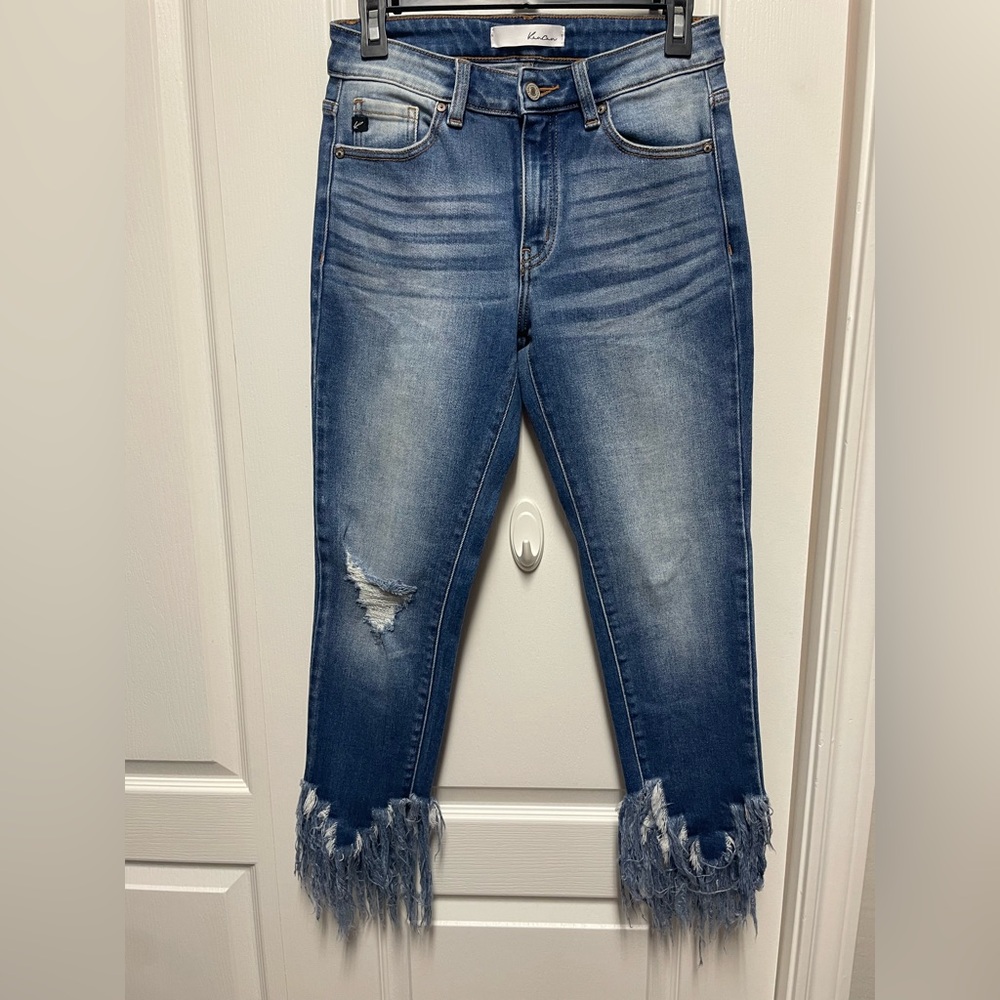 KanCan Frayed Hem Blue Jeans